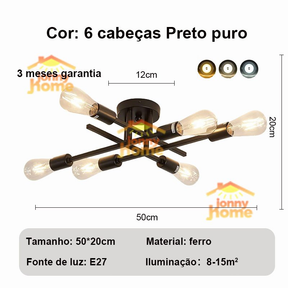 Lustre Led Moderno 4/6 Lampadas