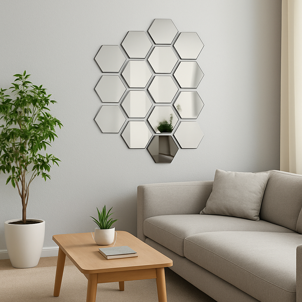 Oferta! Kit 10 Espelhos Acrílico em formato Hexagono 12x10cm - Achadinhos da Shopee