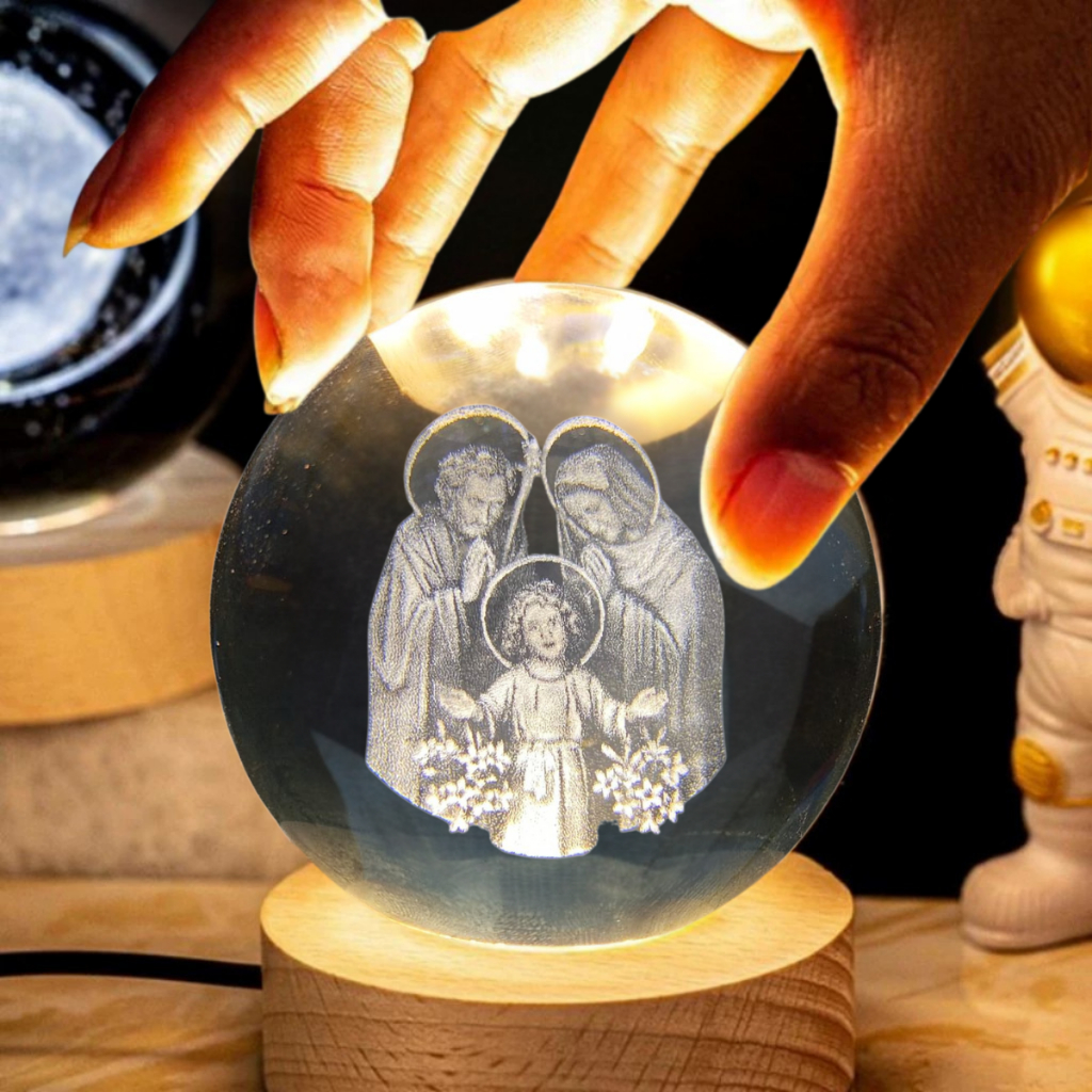 Luminária Bola de Cristal 3D Bíblia