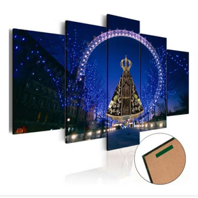 Quadro Decorativo Nossa Senhora Aparecida Kit 5 Peças