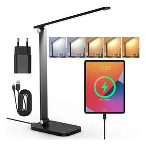 Luminária Abajur de Mesa LED Dobrável com Timer e Controle de Brilho Três temperaturas de cor Estudantes e Escritório