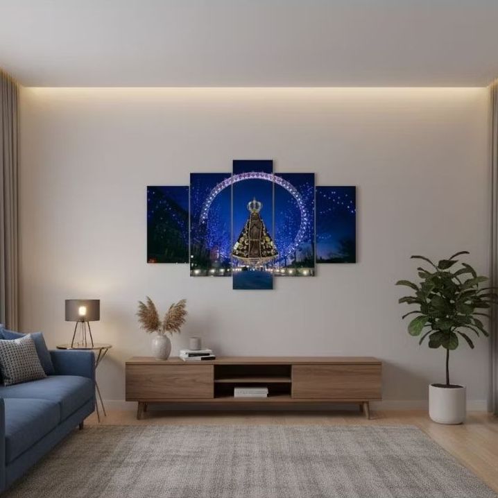 Quadro Decorativo Nossa Senhora Aparecida Kit 5 Peças