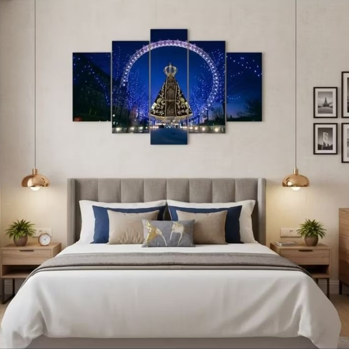 Quadro Decorativo Nossa Senhora Aparecida Kit 5 Peças