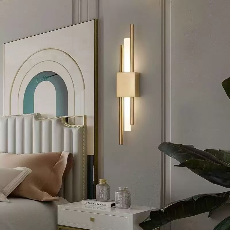 Luminária De Parede Linear Moderna Preta 10W 3 Cores em 1 Arandela Interna