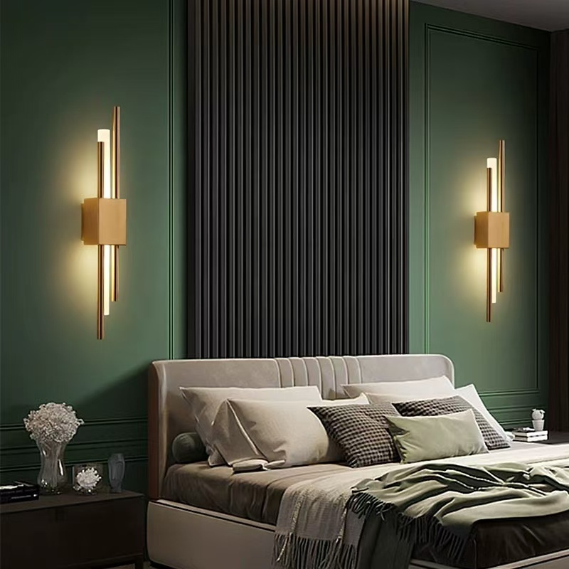 Luminária De Parede Linear Moderna Preta 10W 3 Cores em 1 Arandela Interna