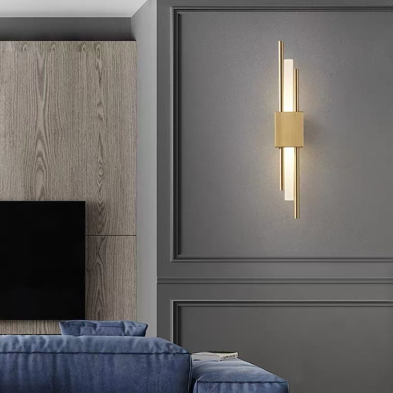 Luminária De Parede Linear Moderna Preta 10W 3 Cores em 1 Arandela Interna