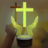 Luminária Cruz Oração (16 Cores Led)