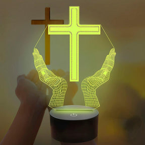 Luminária Cruz Oração (16 Cores Led)