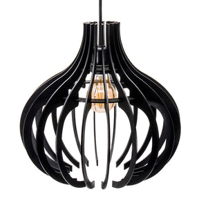 Kit com 3 Luminárias Lustres Pendentes de teto em Maderia/Mdf Preto - decoração