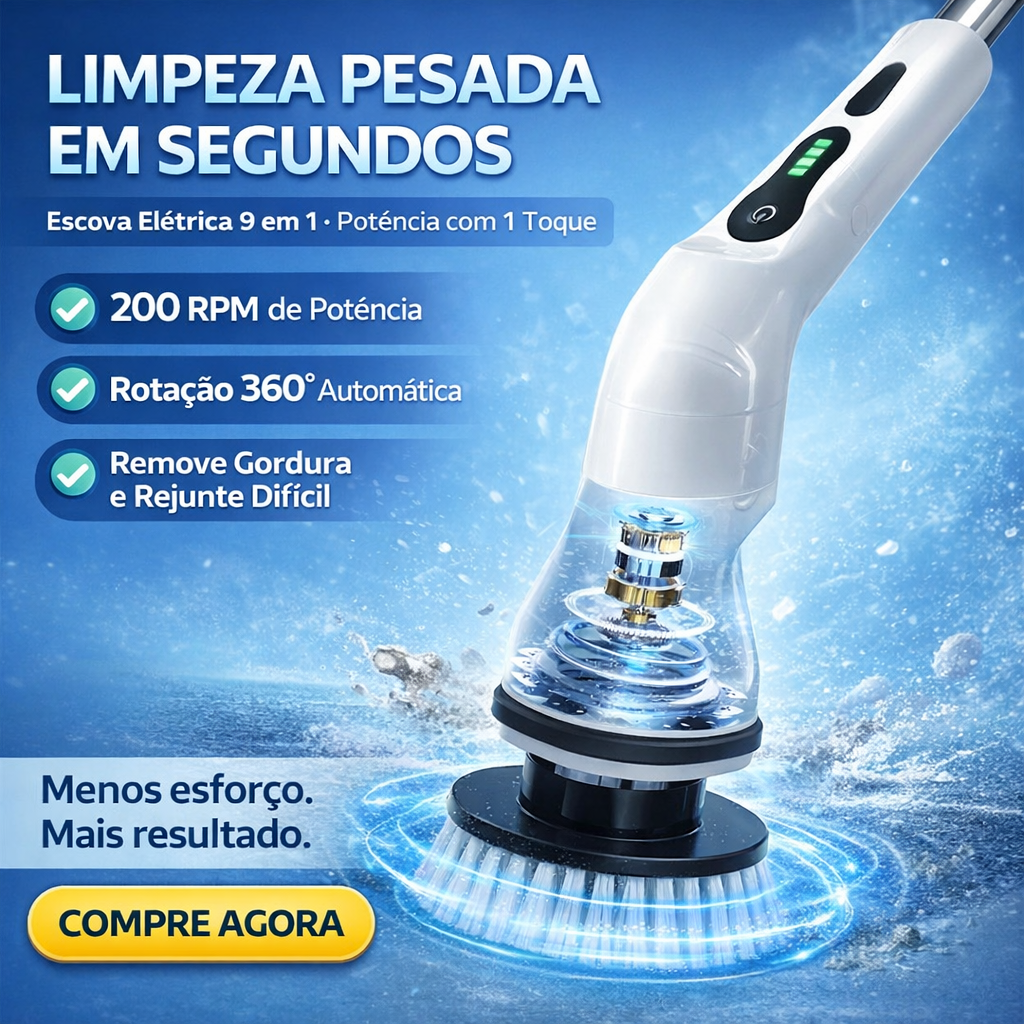 UltraClean© - Escova Elétrica 9 em 1 Para Limpeza Profunda (+Brindes Grátis)