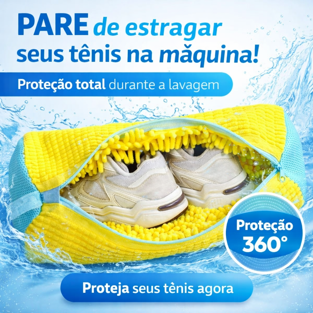 Bolsa de Lavar Tênis Sapatos Malha Lavanderia Anti Deformação