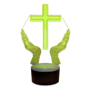 Luminária Cruz Oração (16 Cores Led)