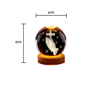 Luminária Religiosa - Bola de Cristal Cruz