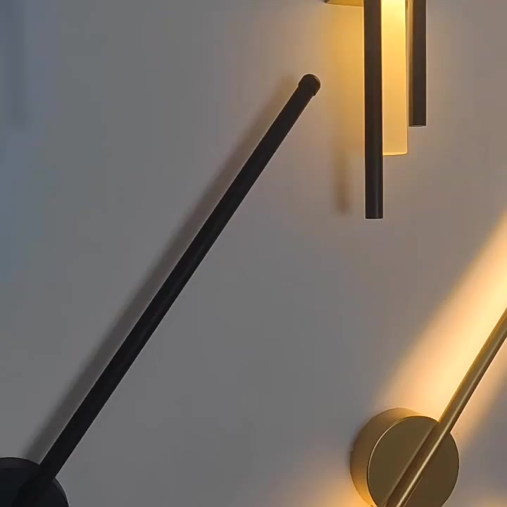 Luminária De Parede Linear Moderna Preta 10W 3 Cores em 1 Arandela Interna
