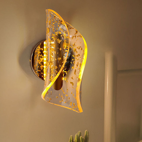 Arandela de Parede Acrilico Solis Cristallo Decorativo Quarto Dourado 7W 3 Cor