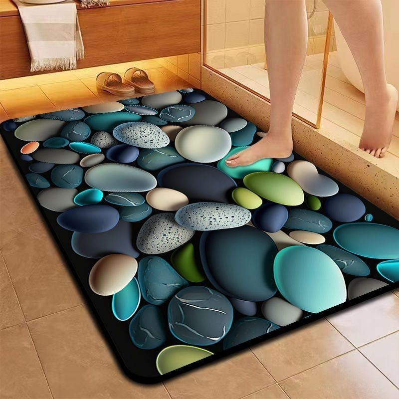 Tapetes 5D De Secagem Rápida Em Microfibra Antiderrapante (58x38CM)