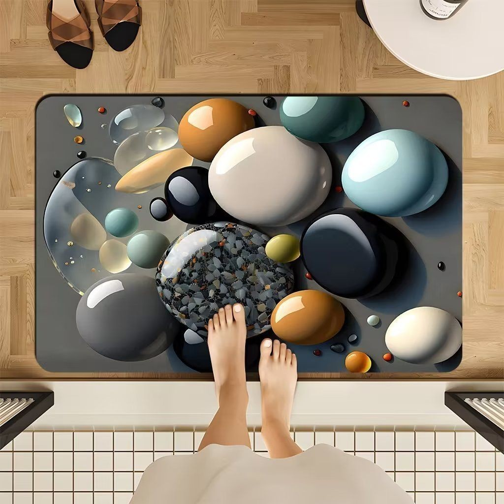 Tapetes 5D De Secagem Rápida Em Microfibra Antiderrapante (58x38CM)