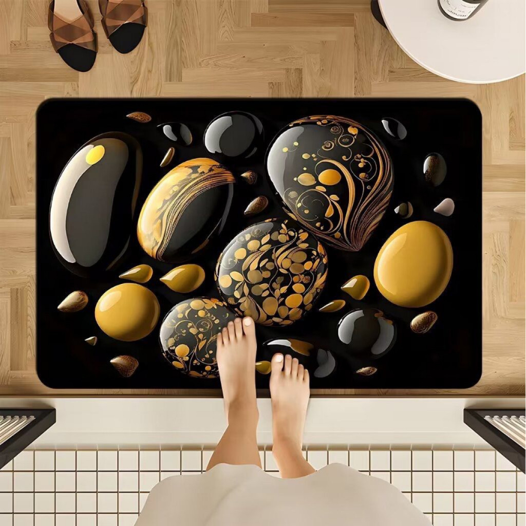 Estilo 5D de Pedra Tapetes De Secagem Rápida Em Microfibra Antiderrapante Para Banheiro / Porta De Entrada