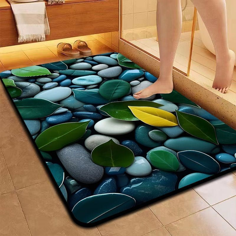 Tapetes 5D De Secagem Rápida Em Microfibra Antiderrapante (58x38CM)