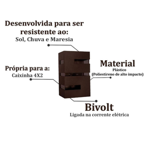 Kit com 4 Arandela de Parede Decoração Moderna Externa/Interna Com Lâmpada 2 Fios + KIT DE INSTALAÇÃO